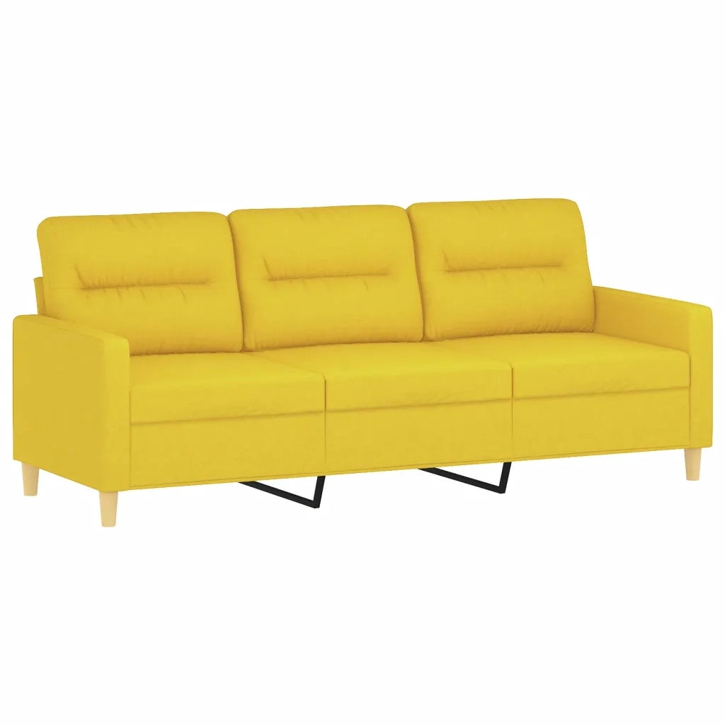 Set di Divani 2 pz con Cuscini Giallo Chiaro in Tessuto 3201621