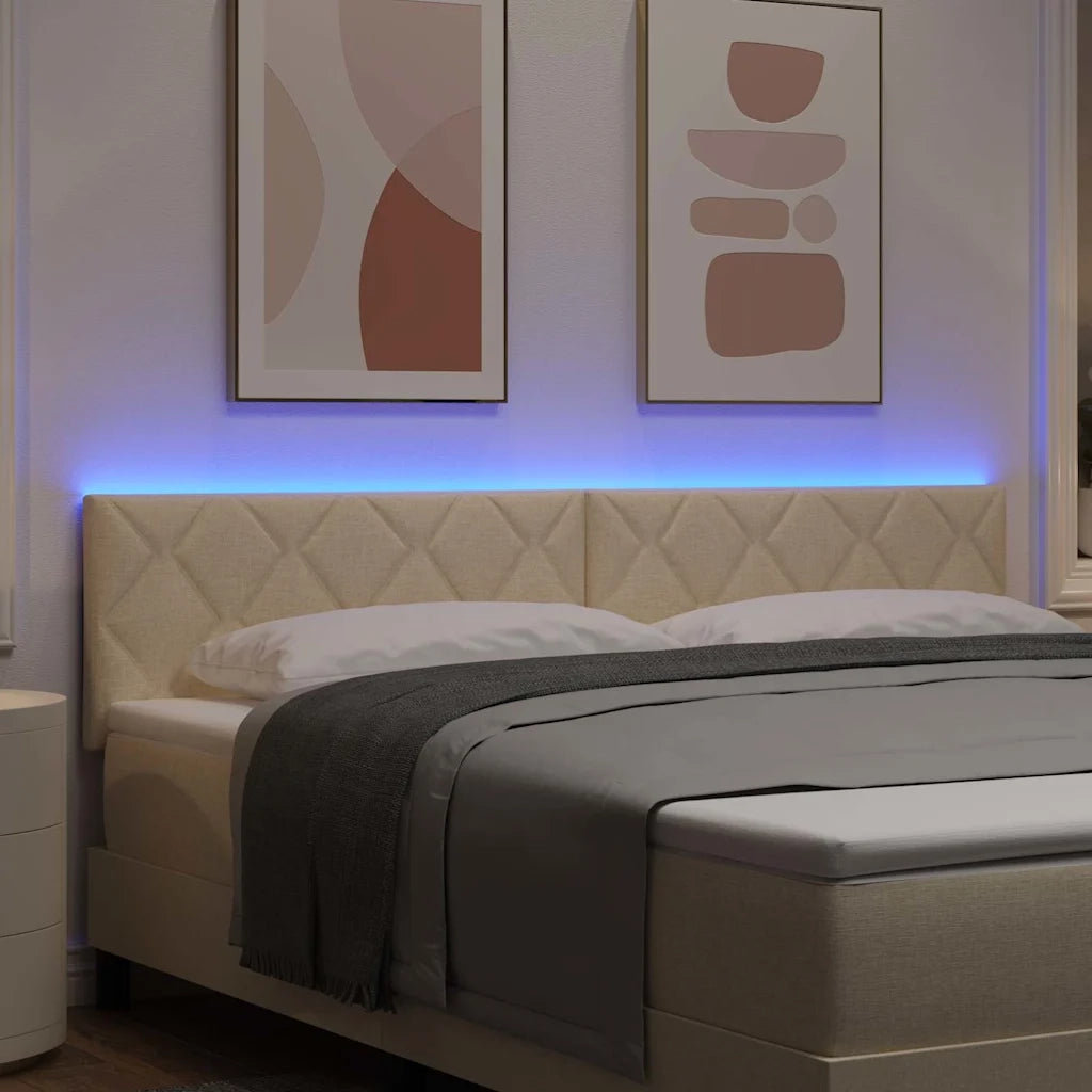 Testiera LED Crema 180 cm Tessuto 3338244