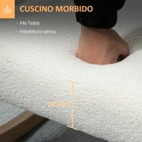Sedia a Dondolo con Cuscini per Seduta e Schienale, in Legno, Pile e Schiuma, 60x81x71 cm, Crema