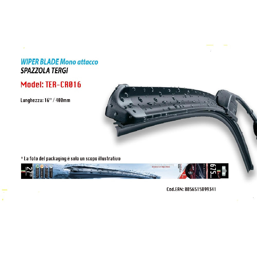 Trade Shop - Tergicristallo Morbido Maxtech Da 16" Spazzola Ricambio Per Auto Ter-cr016 -
