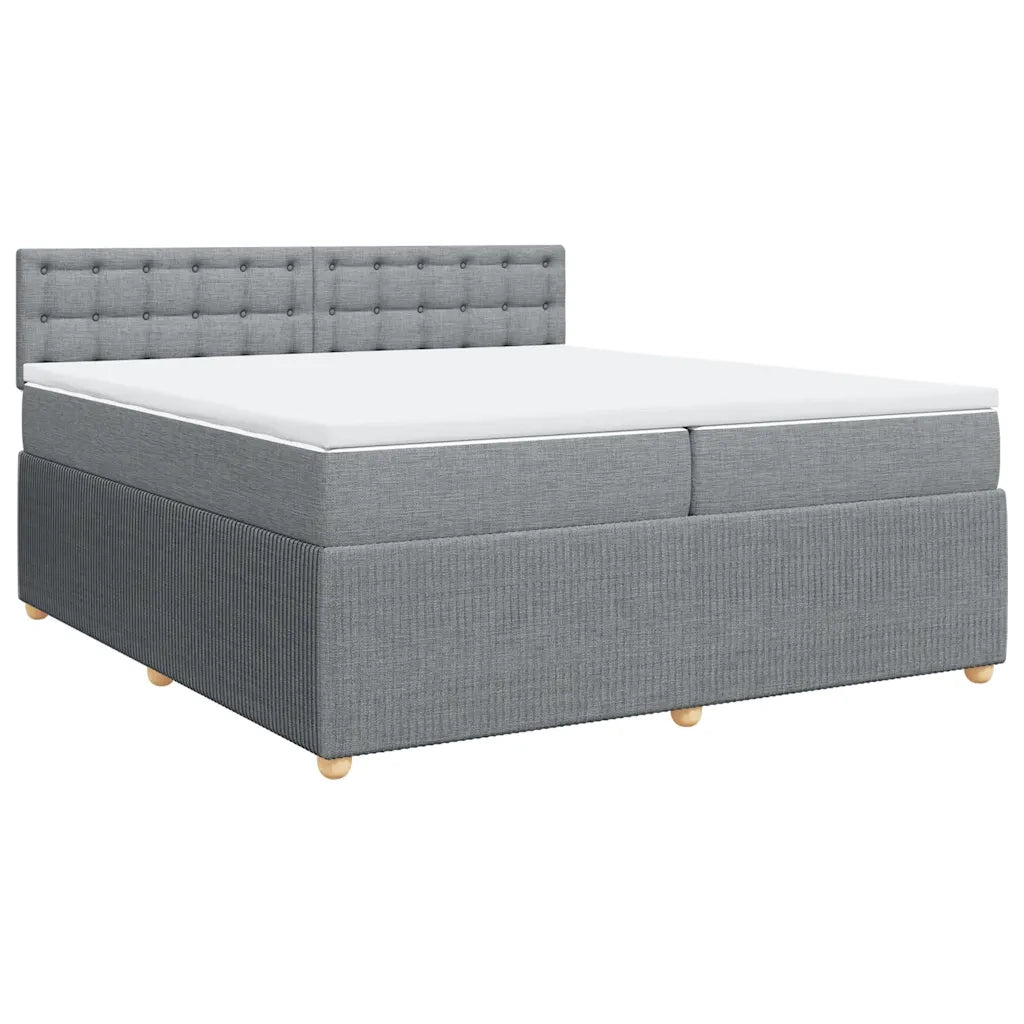 Giroletto a Molle con Materasso Grigio Chiaro 200x200cm Tessuto 3289877