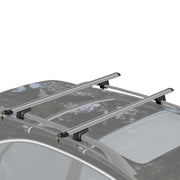 Barre Portatutto per Auto 135,3x5,7x7 cm Portata da 75 kg con Blocco e Chiavi di Sicurezza in Alluminio e ABS Argento