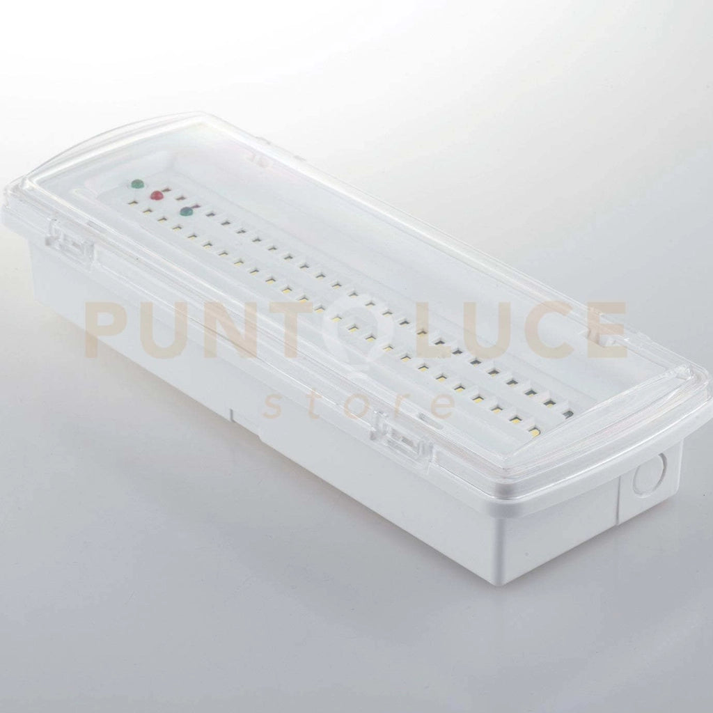LAMPADA LED D'EMERGENZA HELP BIANCA 4W 320LM 4000K IP65 LUCE EMERGENZA 3H-320LM 27,05X10X5,4CM