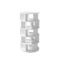 Scarpiera rotonda, girevole, 5 livelli, 115×60×60 cm, Bianco