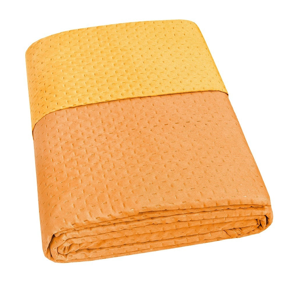 Trapunta Double Face MATRIMONIALE 250x250 cm Coperta Morbida Copriletto Tinta Unita Arancione