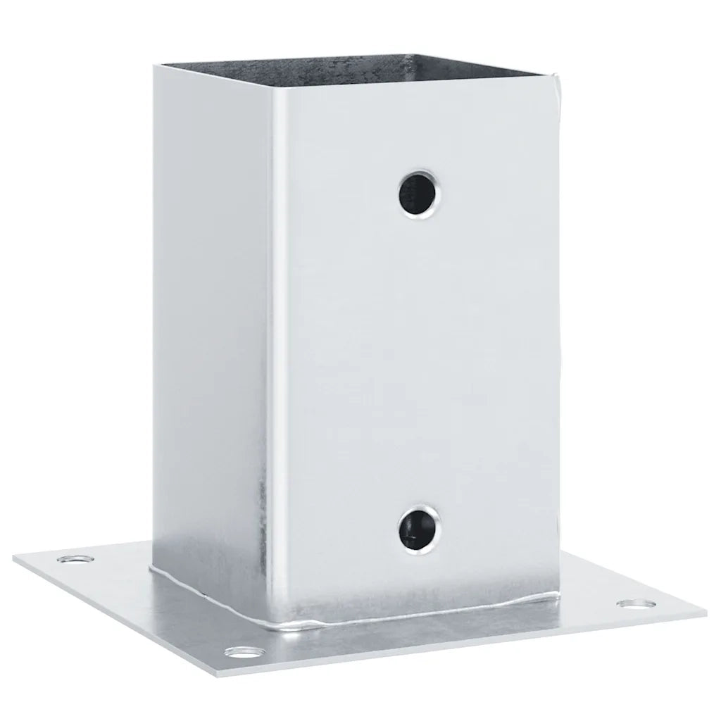vidaXL Basi per Pali Quadrate 12 pz Argento 91x91 mm Acciaio Zincato