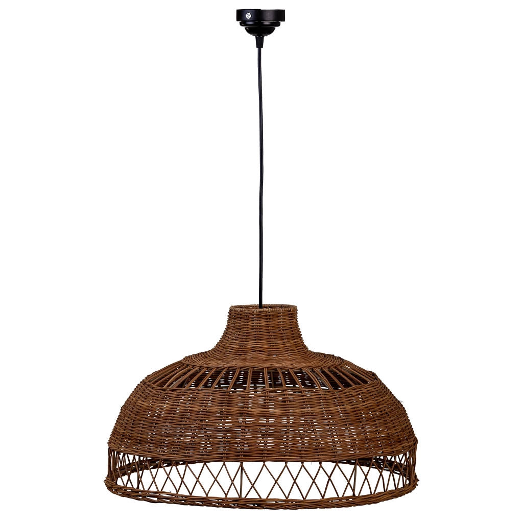Plafoniera in rattan marrone 50x50x30h cm