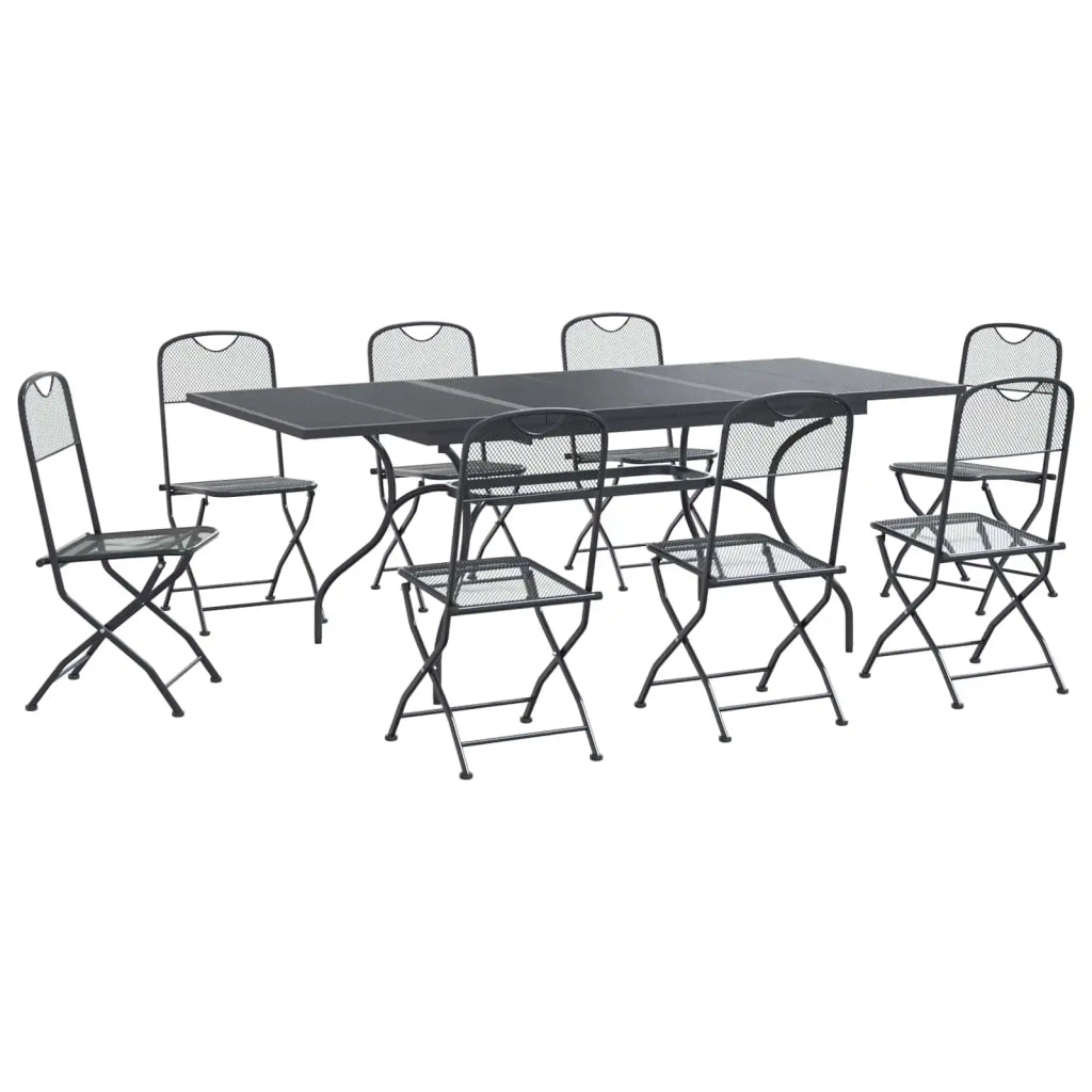 Set da Pranzo per Giardino 9 pcs Antracite 212 x 90 x 76 cm 3429147