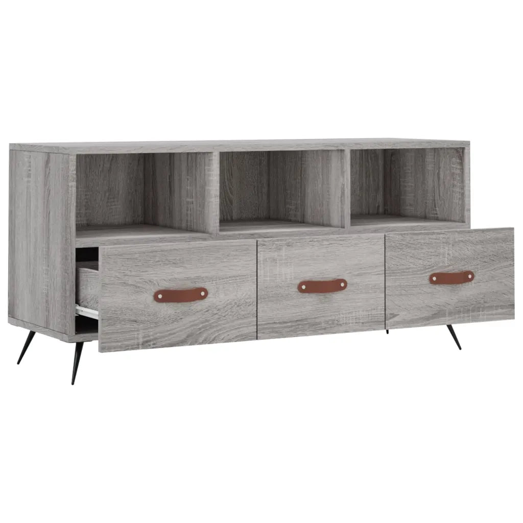 Mobile TV Grigio Sonoma 102x36x50 cm in Legno Multistrato 829010