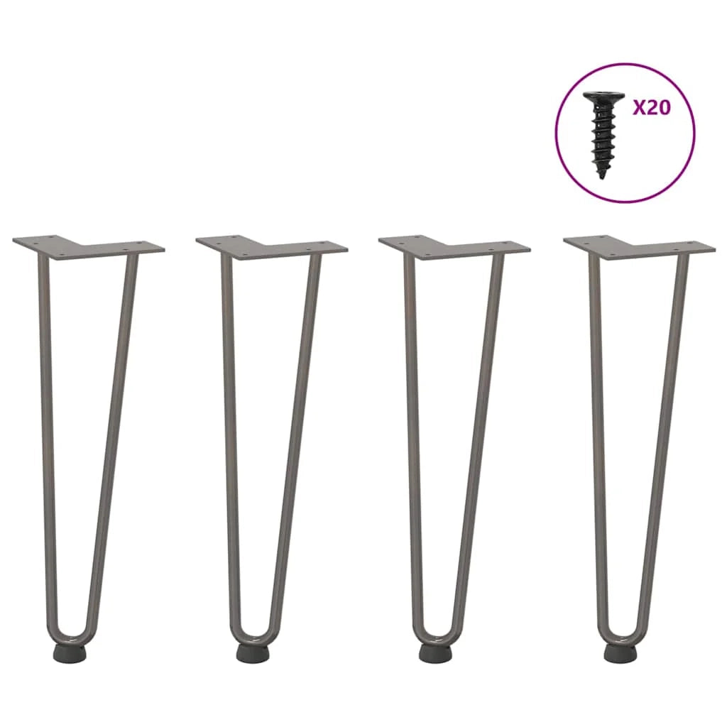 Set di 4 gambe a forcina per tavolino da caffè dal design moderno altezza 42 cm in acciaio naturale 02_0056722