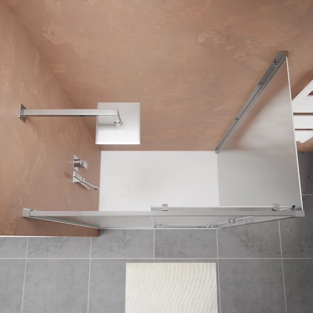 Box doccia 140x90 cm scorrevole vetro 6mm stampato profili cromati h185 | Tonga