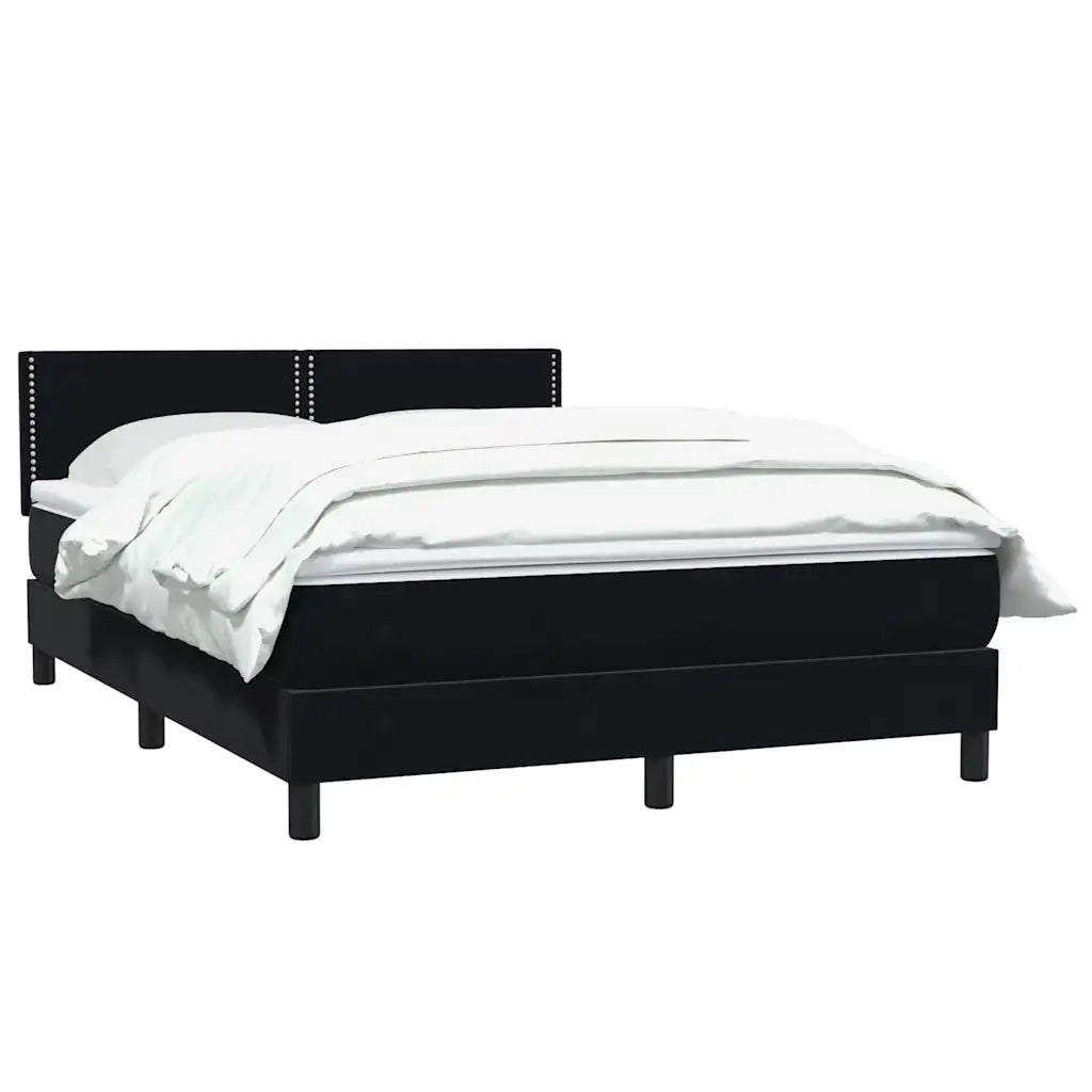 Giroletto a Molle con Materasso Nero 160x210 cm in Velluto 3316121