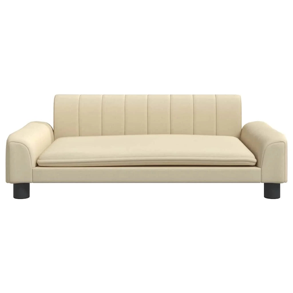 Cuccia per cani a forma di cesto comoda 90 x 53 x 30 cm tessuto color crema 02_0042989