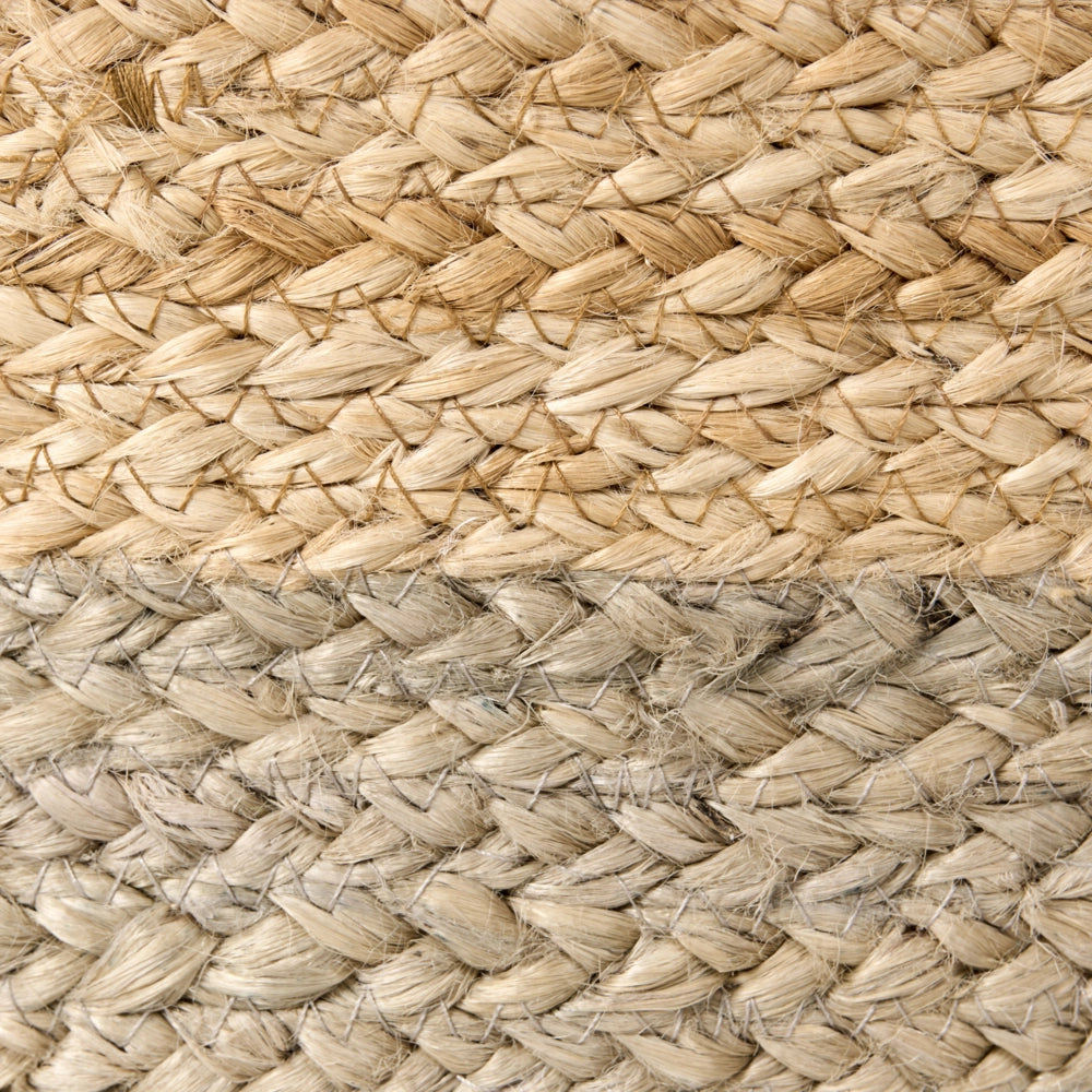 Pouf Tortora Juta EPS Perline Riempimento 50 x 50 x 40 cm Ottomana rotonda Stile Boho Accessorio per la casa