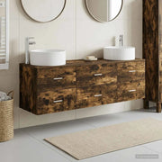 Set di mobili per il bagno 3 pz Rovere Fumo 3405943