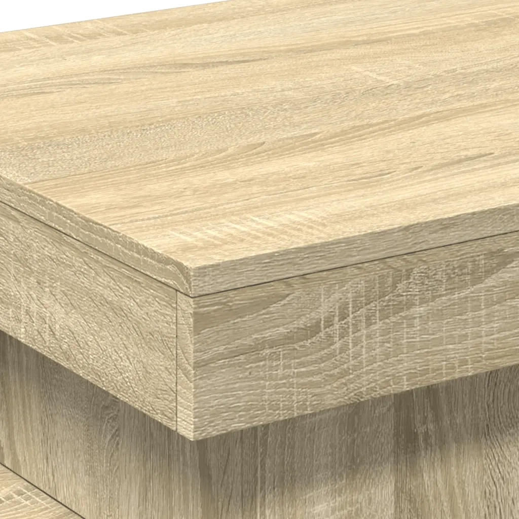 Tavolino da Salotto Gambe in Metallo Rovere Sonoma 50x50x40 cm