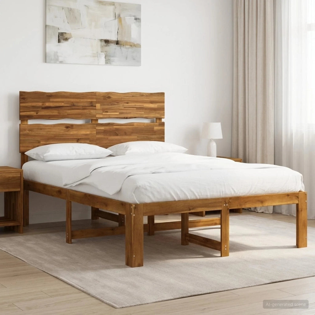 Letto matrimoniale con testiera ROSTOCK Naturale 152 x 203 cm 3405511