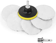 Set di pulitura con 5 dischi di lana - diametro 80mm con adattatore per trapano