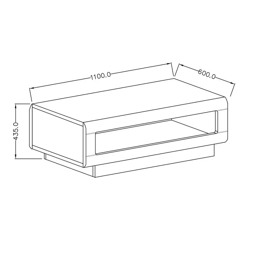 Tavolino basso BREDA – Rovere – 110x60 cm – Stile design moderno