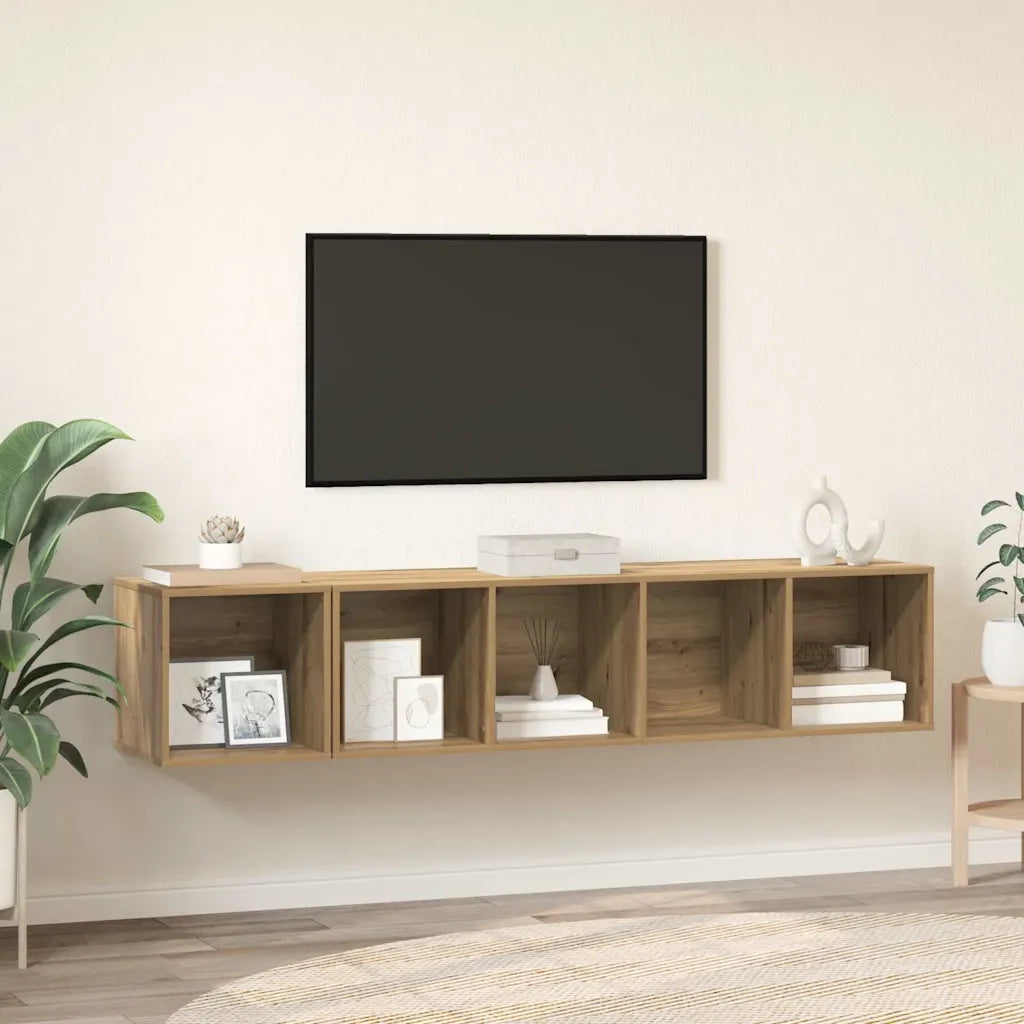 vidaXL Set di mobili TV 2 pcs rovere artigianale 37 x 37 x 142.5 cm