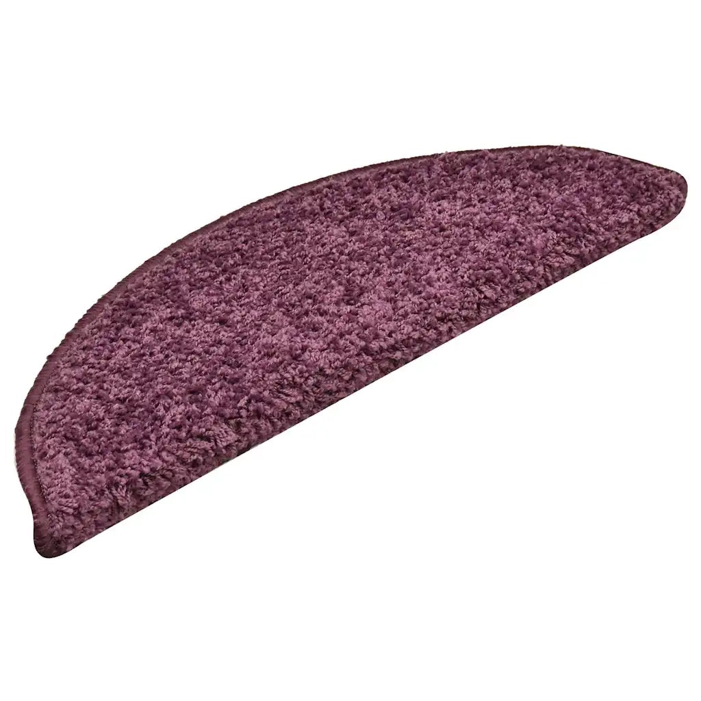 Tappetini per scale 15 pz 56x17x3 cm Viola scuro semicircolari 322384