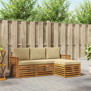 Set di divani da esterno con cuscino 4 pcs Naturale e Beige