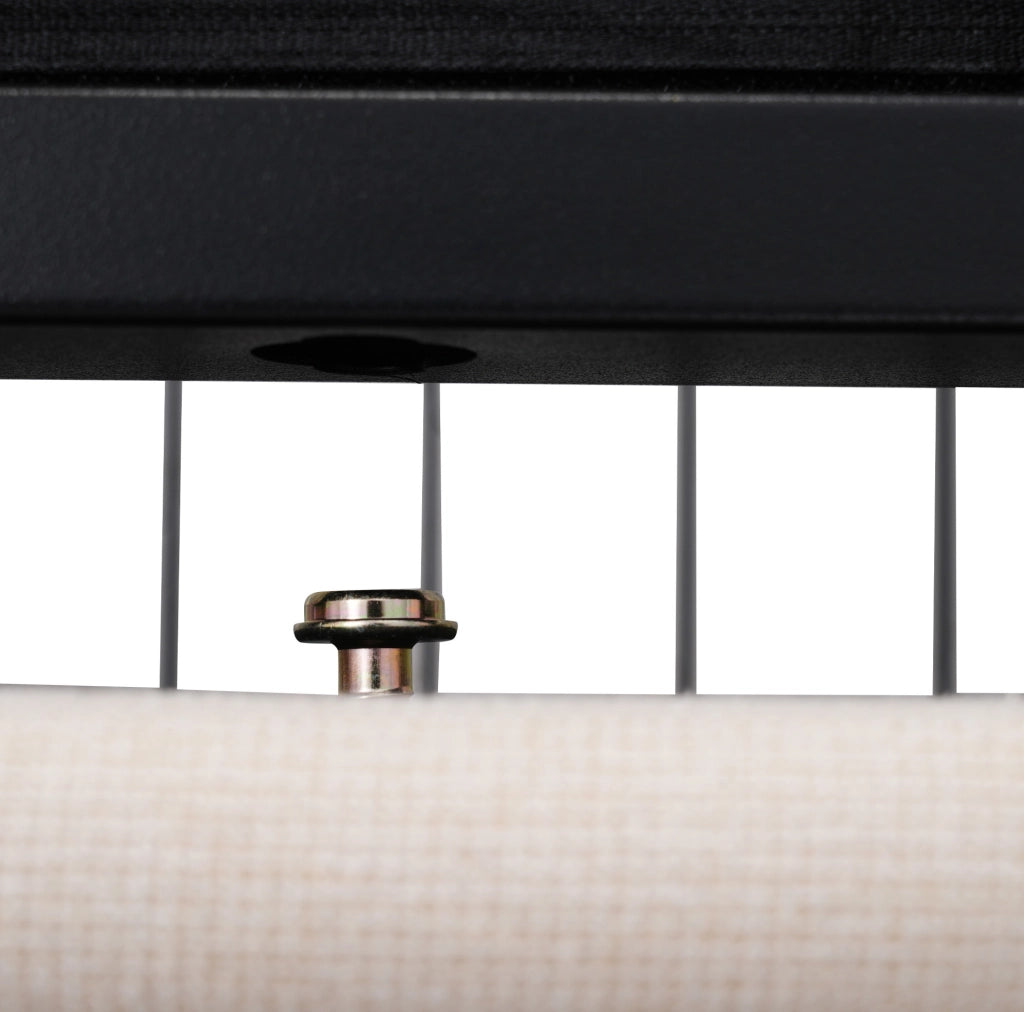 Letto matrimoniale ULEVR 140x200 cm con LED, testiera regolabile e 4 cassetti, beige