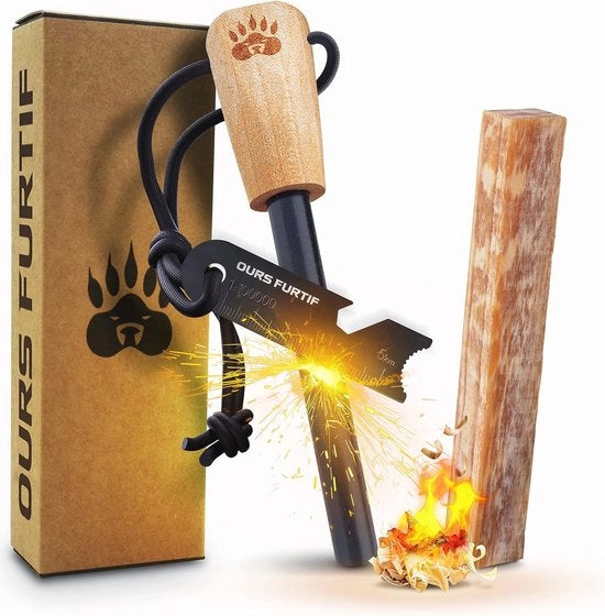 Ferrocerio Vuurstarter XL 10mm - Fino a 15.000 Accensioni - Ideale per Campeggio e Bushcraft
