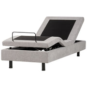 Letto elettrico matrimoniale tessuto grigio chiaro regolabile con telecomando senza testiera 80x200 cm stile moderno