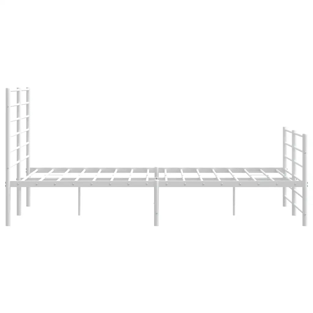 Giroletto con Testiera e Pediera-Struttura Letto Metallo Bianco 120x200 cm 672395