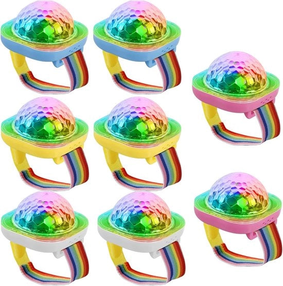 Lanterna da discoteca a LED, 8 pezzi, con caricatore USB e morsetto, adatto come decorazione per auto.