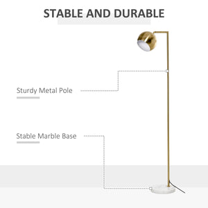 Lampada da Terra 38x26x165 cm E27 Paralume Regolabile Oro