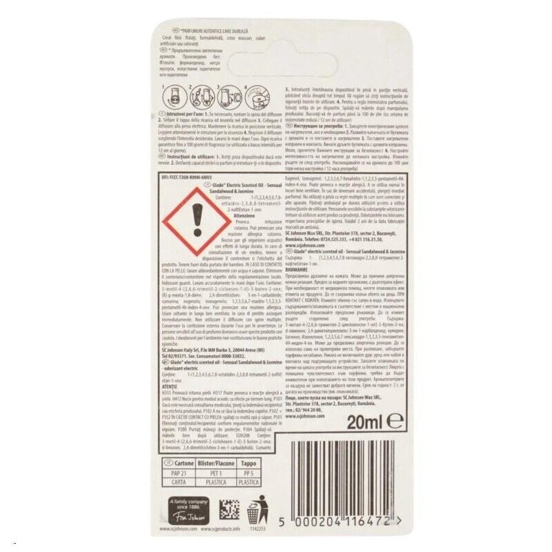 GLADE DEODORANTE PER AMBIENTE RICARICA 20 ML SANDALO WOOD