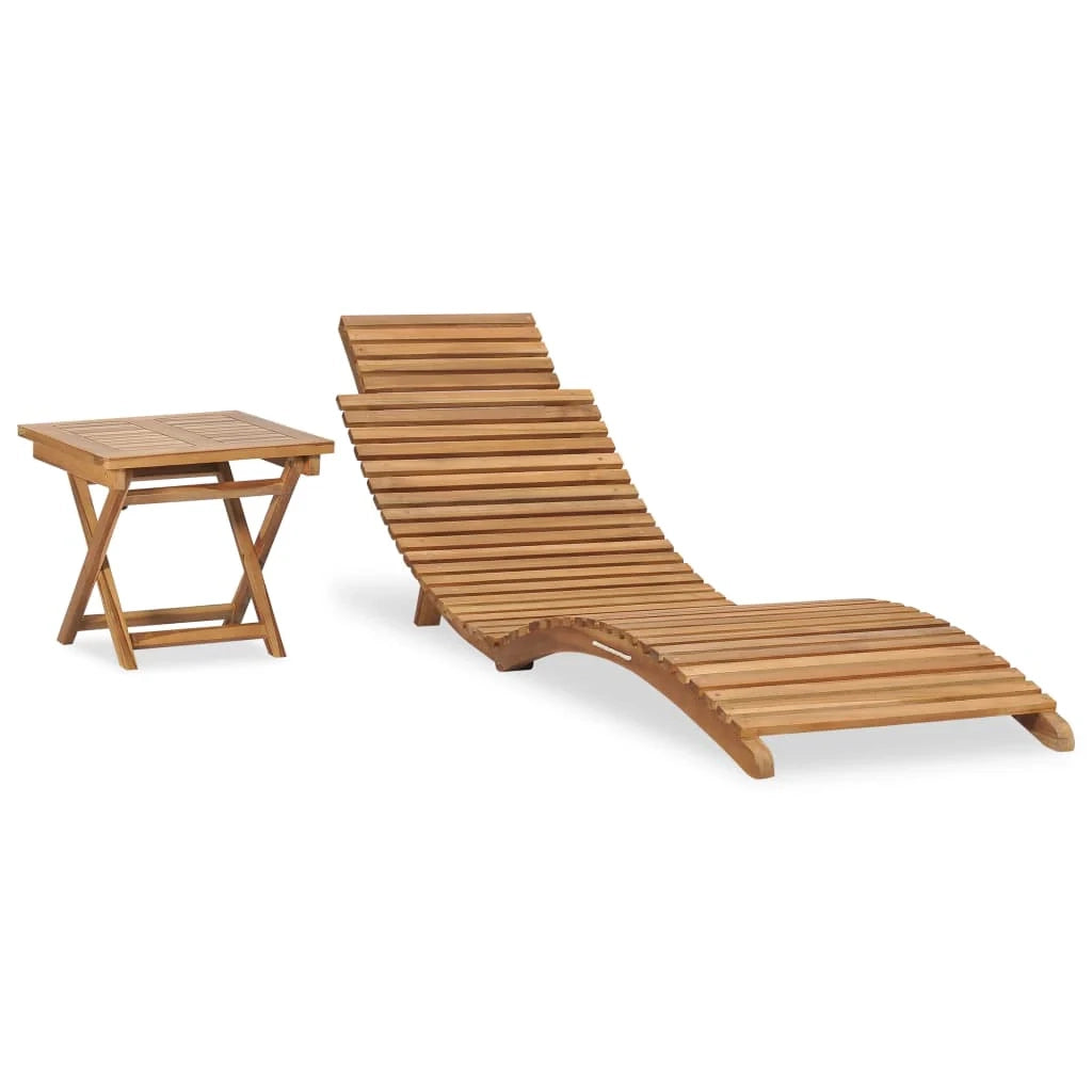 Lettino prendisole sedia a sdraio lettino prendisole letto da giardino mobili da giardino mobili da esterno pieghevoli con tavolo legno massello di teak 02_0012863