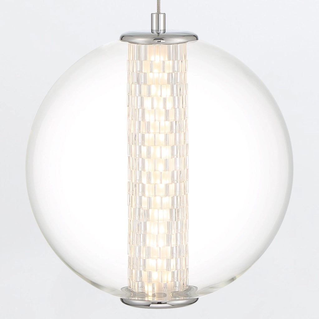 Lampada a sospensione Quintiesse Atomo LED 9W vetro cromo