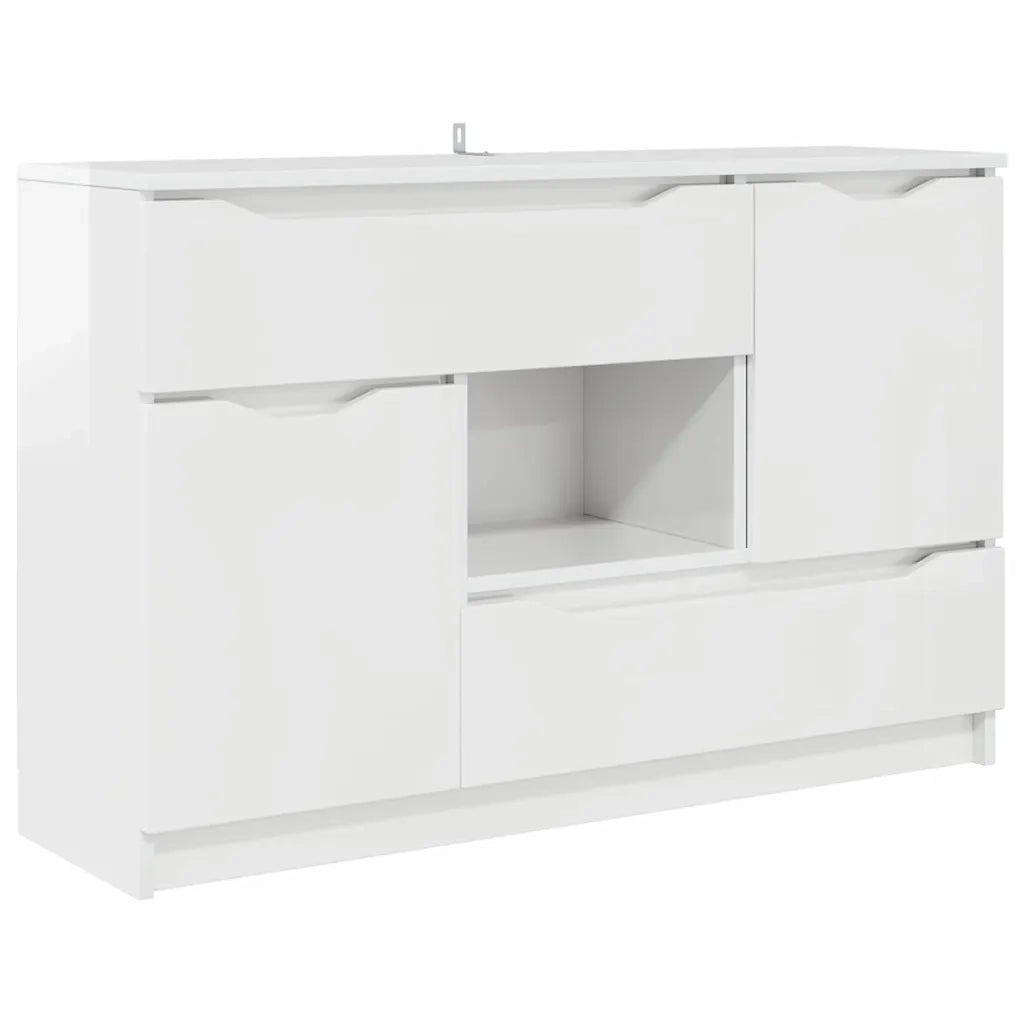 Credenza | Madia | Buffet da pranzo | Armadio da pranzo Bianco Lucido 100 x 30 x 65,6 Legno multistrato