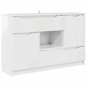 Credenza | Madia | Buffet da pranzo | Armadio da pranzo Bianco Lucido 100 x 30 x 65,6 Legno multistrato