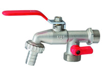 rubinetto p.gomma a sfera in ottone con doppio attacco mis. 1/2 cod:ferx.vit46329