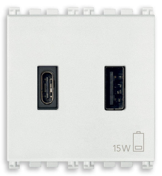 VIMAR A+C-USB supply unit 15W 3A 5V 2M white - 19295.AC.B