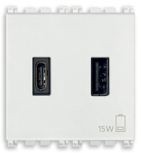 VIMAR A+C-USB supply unit 15W 3A 5V 2M white - 19295.AC.B