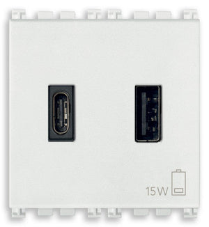 VIMAR A+C-USB supply unit 15W 3A 5V 2M white - 19295.AC.B