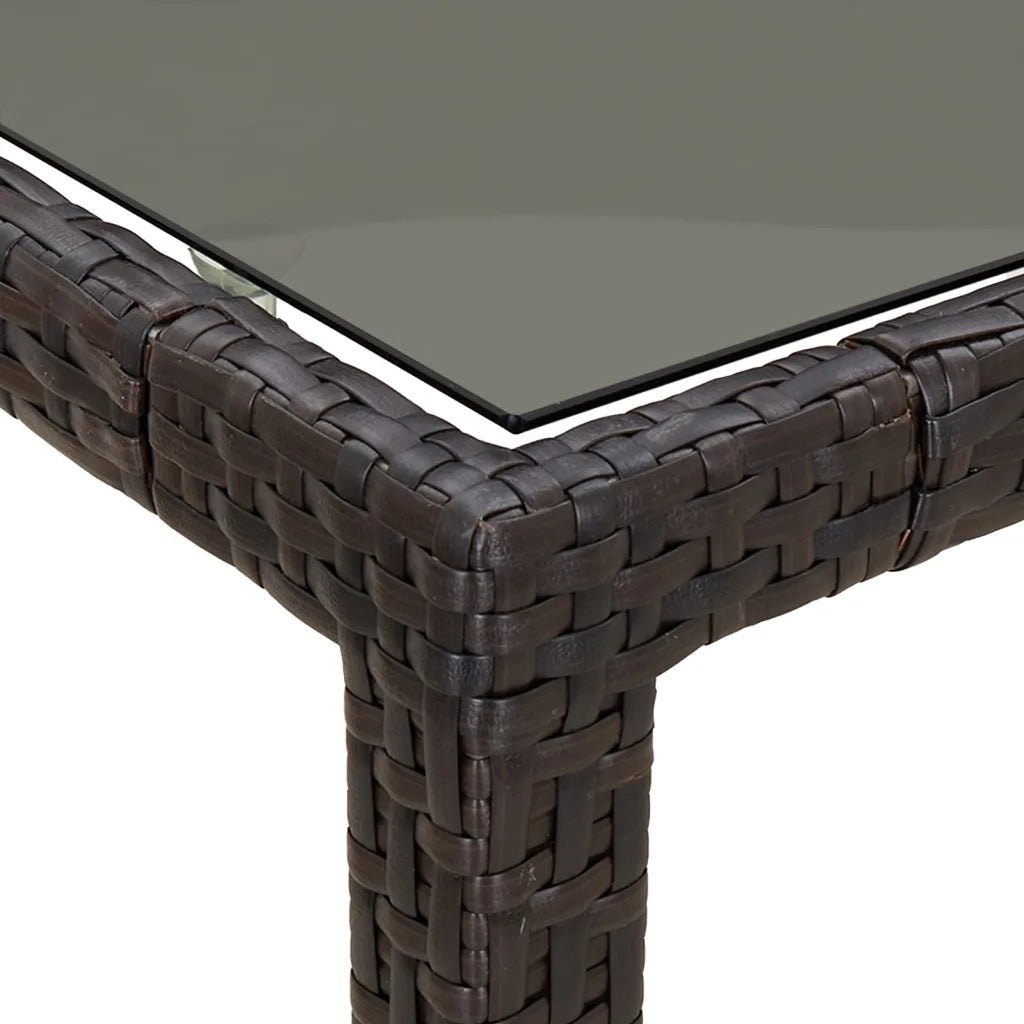Set da Pranzo da Giardino 9pz con Cuscini Marrone in Polyrattan 3187314
