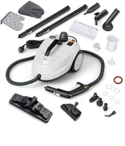 Pulitore a vapore portatile con 2000W con 15 accessori, mopa a vapore portatile con serbatoio da 1,8L e ruote