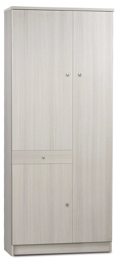 Armadio 3 Ante 1 Cassetto 77x183x34 cm Eucalipto
