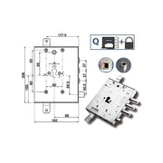 Serratura Sic.Triplice Sx 89457 Mottura