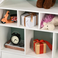 Libreria Scaffale Portagiochi per Cameretta 82x30x126 cm  Bianca