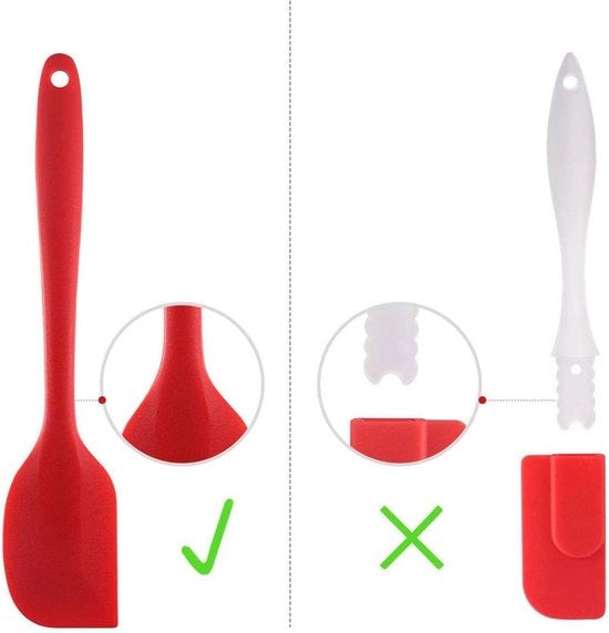 Spatole in silicone - Rood 6 pezzi spatole antiscivolo in gomma con nucleo in acciaio inossidabile Spatola per impastare - Spatola termoresistente Utensili da cucina per cucinare, cuocere e mescolare