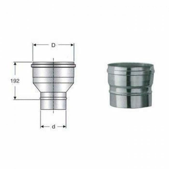 Inox mono parete aisi 316 raccor do d.120m-130f
