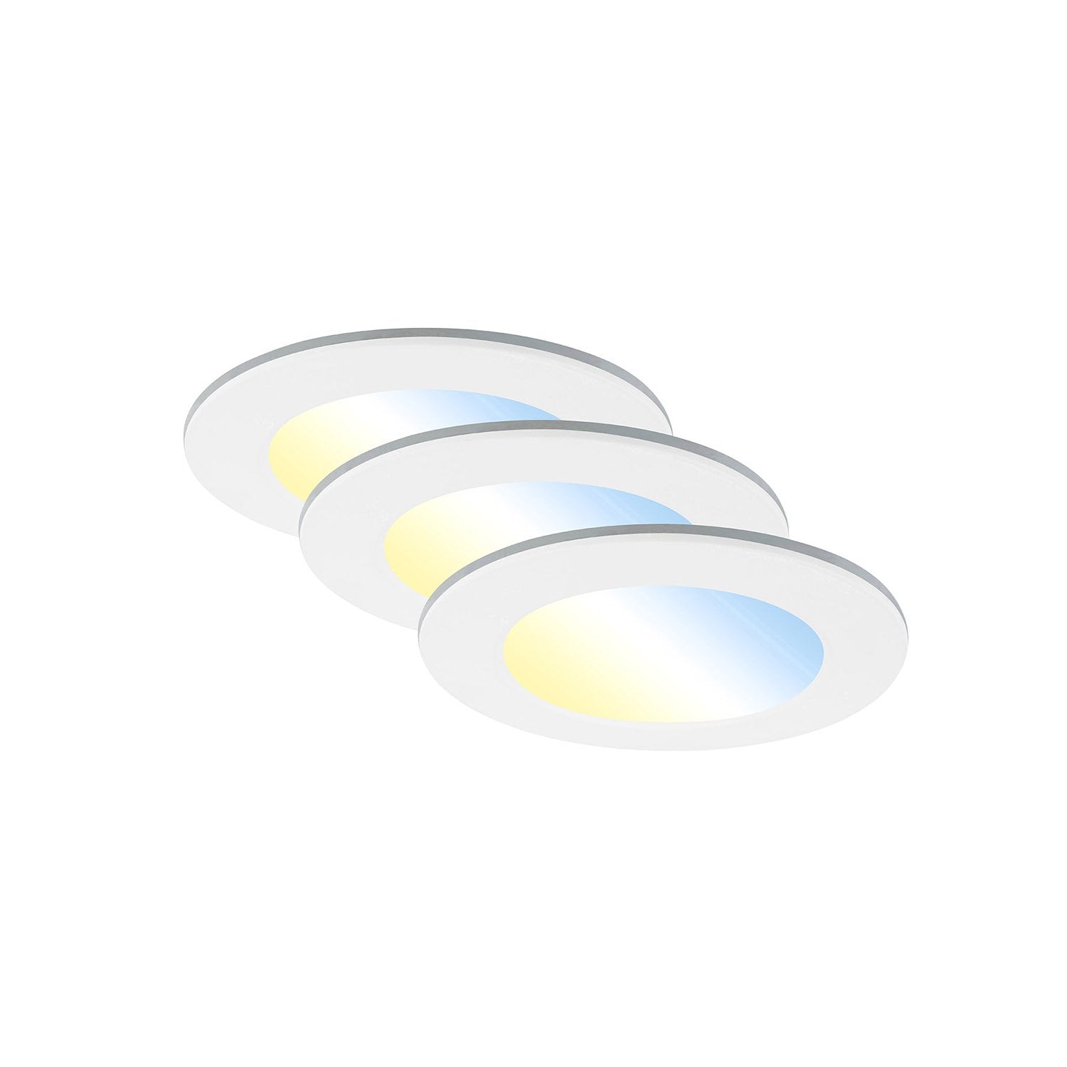 Set 3 Faretti Incasso Fungo Plastica Bianco Led Integrato 4,8W