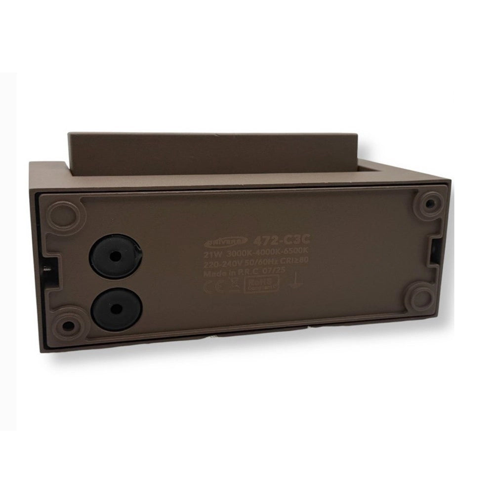 Trade Shop - Applique Parete Inclinabile Esterno 21w Tecnologia Cct 3 Tonalità Di Luce Ip65 472-3c - Marrone